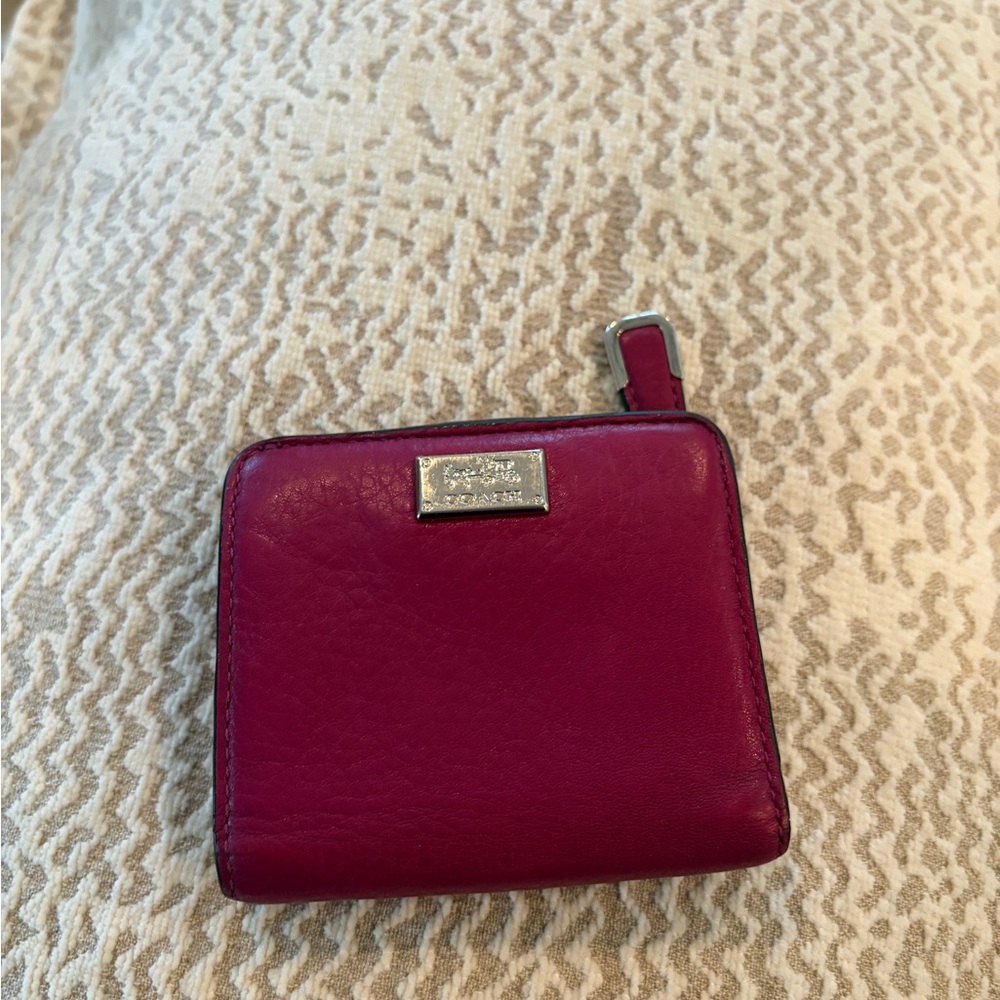 Coach Women's Deep Red Leather Wallet